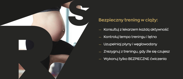 zasady ćwiczeń w ciąży - infografika